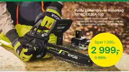 Felleskjøpet Ryobi batteridrevet motorsag RY18CSX30A-150 tilbud