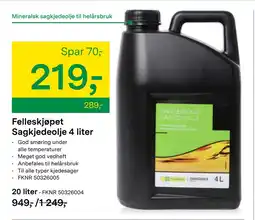 Felleskjøpet Felleskjøpet Sagkjedeolje 4 liter tilbud