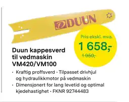 Felleskjøpet Duun kappesverd til vedmaskin VM420/VM100 tilbud