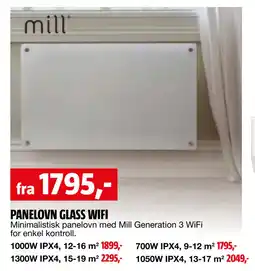 Bauhaus PANELOVN GLASS WIFI tilbud