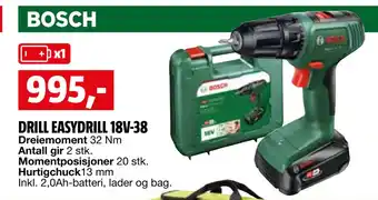 Bauhaus DRILL EASYDRILL 18V-38 tilbud