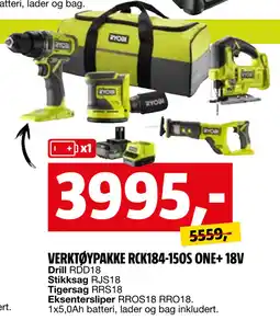 Bauhaus VERKTØYPAKKE RCK184-150S ONE+ 18V tilbud