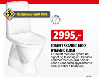 Bauhaus TOALETT SKANDIC 1400 HYGIENIC FLUSH tilbud