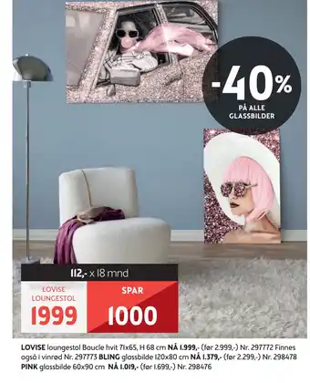 Bohus 40% PÅ ALLE GLASSBILDER tilbud