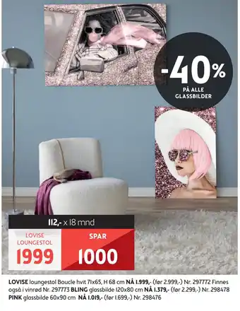 Bohus LOVISE LOUNGESTOL tilbud