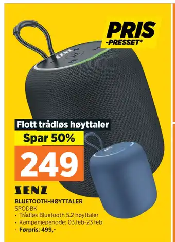 POWER BLUETOOTH-HØYTTALER tilbud