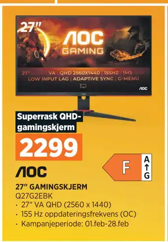 POWER 27 GAMINGSKJERM tilbud