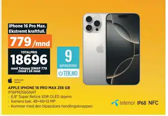 POWER APPLE IPHONE 16 PRO MAX 256 GB tilbud