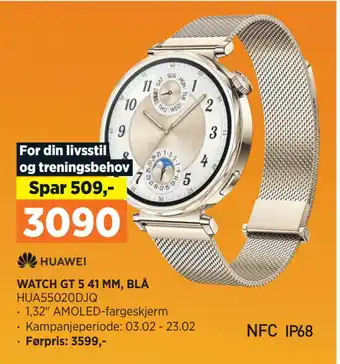 POWER WATCH GT 5 41 MM, BLÅ tilbud