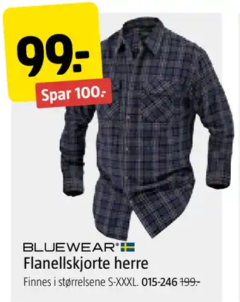 Jula Flanellskjorte herre tilbud