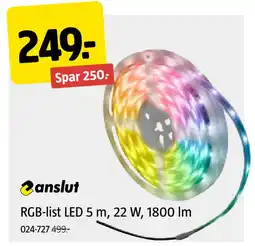 Jula RGB-list LED 5 m, 22 W, 1800 lm tilbud