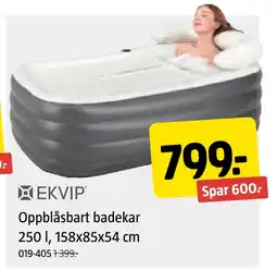 Jula Oppblåsbart badekar 250 l, 158x85x54 cm tilbud