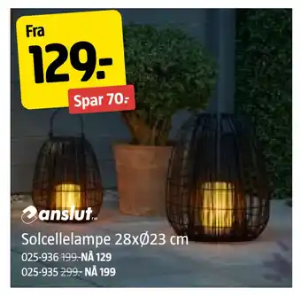 Jula Solcellelampe 28xØ23 cm tilbud