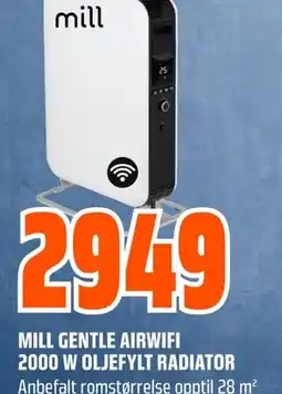 Coop Obs Mill gentle airwifi 2000 w oljefylt radiator tilbud