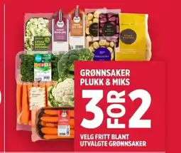 Meny Velg fritt blant utvalgte grønnsaker tilbud