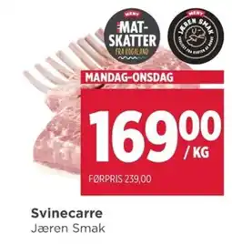 Meny Svinecarre Jæren Smak tilbud