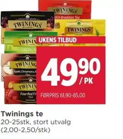 Meny Twinings te tilbud