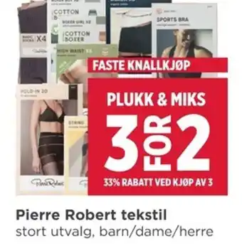 Meny Pierre Robert tekstil tilbud