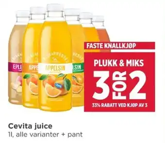 Meny Cevita juice tilbud