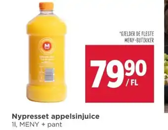 Meny Nypresset appelsinjuice tilbud