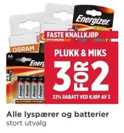 Meny Alle lyspærer og batterier stort utvalg tilbud