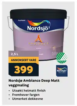 Megaflis Nordsjø Ambiance Deep Matt veggmaling tilbud