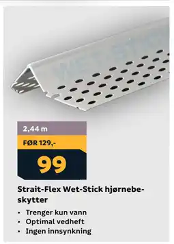 Megaflis Strait-Flex Wet-Stick hjørnebeskytter tilbud