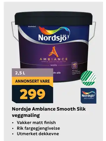 Megaflis Nordsjø Ambiance Smooth Silk veggmaling tilbud