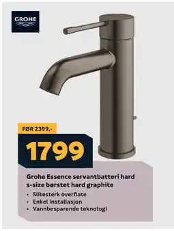 Megaflis Grohe Essence servantbatteri hard s-size børstet hard graphite tilbud