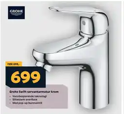 Megaflis Grohe Swift servantarmatur krom tilbud