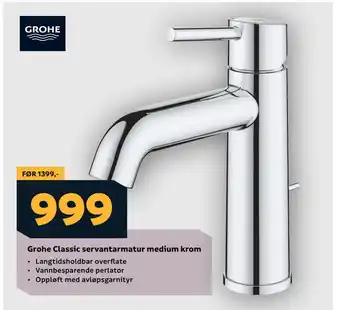 Megaflis Grohe Classic servantarmatur medium krom tilbud