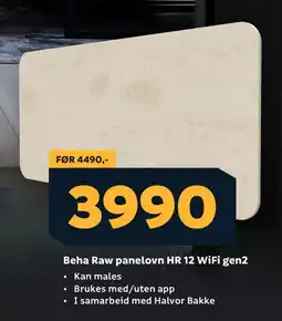 Megaflis Beha Raw panelovn HR 12 WiFi gen2 tilbud