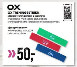 Sport Outlet OX TRENINGSSTRIKK tilbud