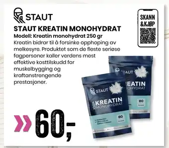 Sport Outlet STAUT KREATIN MONOHYDRAT tilbud