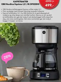 ELON KAFFETRAKTER OBH Nordica Equinox 1,2 I. W.OP522D10 tilbud