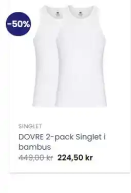 Bogerud SINGLET DOVRE 2-pack Singlet i bambus tilbud