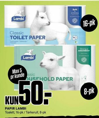 Europris Papir lambi tilbud