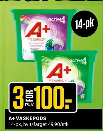 Europris A+ vaskepods tilbud