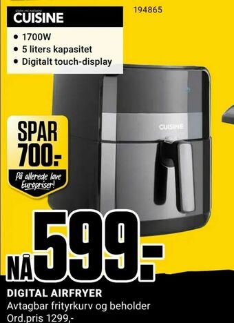 Europris Digital airfryer tilbud