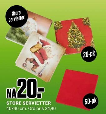 Europris Store servietter tilbud