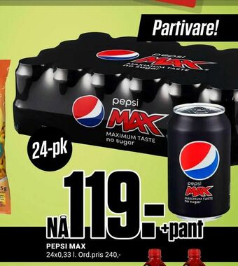 Europris PEPSI MAX tilbud