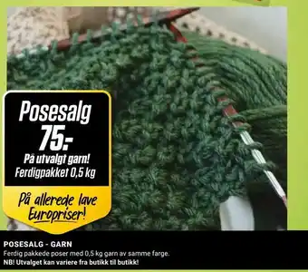 Europris POSESALG - GARN tilbud