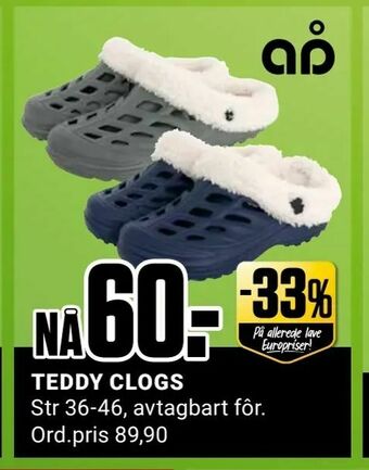 Europris TEDDY CLOGS tilbud