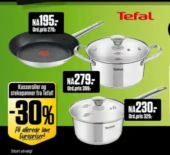 Europris Kasseroller og stekepanner fra Tefal! tilbud