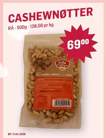 Holdbart CASHEWNØTTER tilbud