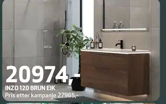 Flisekompaniet INZO 120 BRUN EIK tilbud