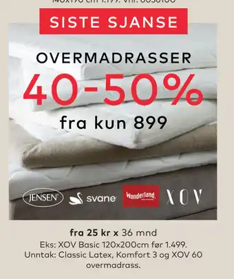 Skeidar OVERMADRASSER tilbud