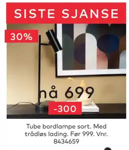 Skeidar Tube bordlampe sort tilbud