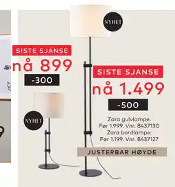 Skeidar Zara bordlampe tilbud