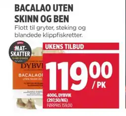 Meny DYBVIK Bacalao uten skinn og ben tilbud